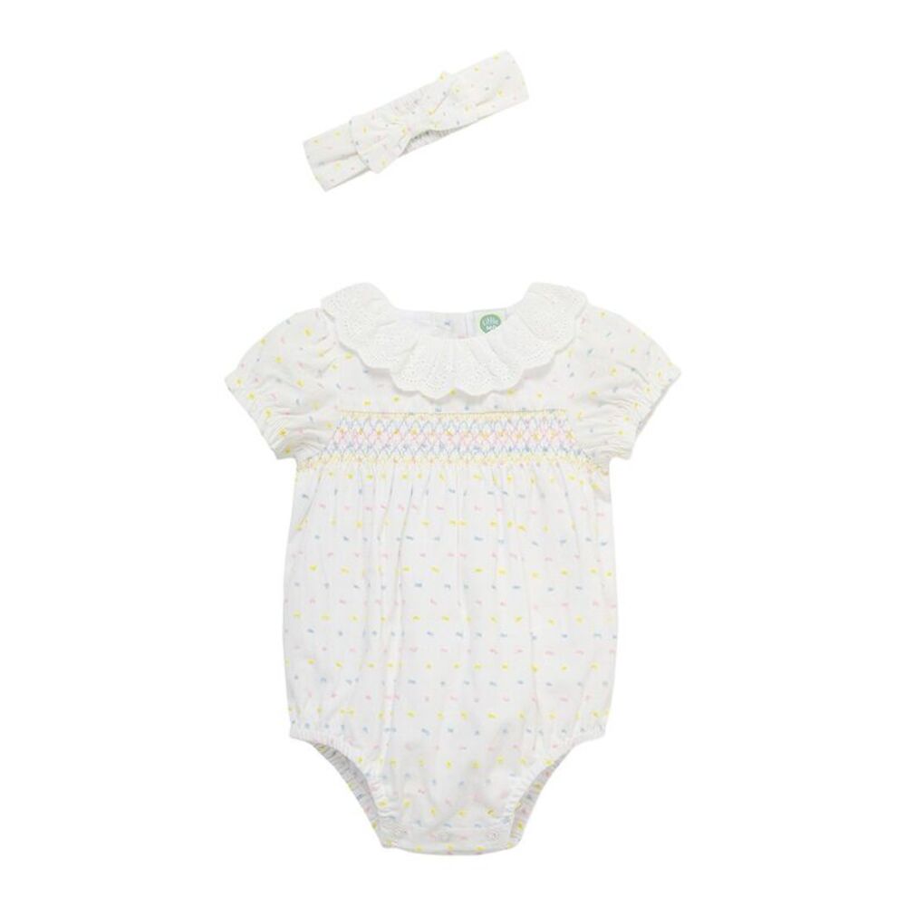 Little Me Smocked Dot Bubble Headband